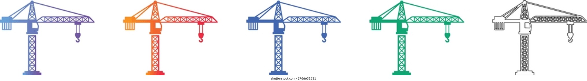Tower Crane Construction Icons vol 1913