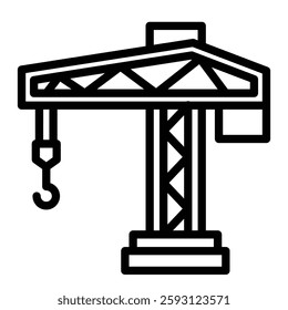 Tower Crane Glyph Icon Design For Personal nad Commercial Use