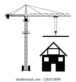 tower crane, house construction 