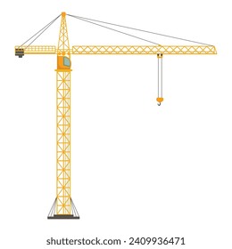 Tower crane icon. Build machine. Vector illustration. Eps 10.