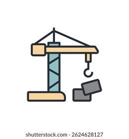 tower crane icon collection .design style with background