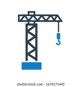 Icono de la grúa de la torre. Grúa de construcción