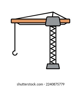 Turmkran-Symbol. Baustelle. Vektorgrafik.