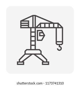 Tower crane icon for construction work.