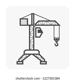 Tower crane icon for construction work.