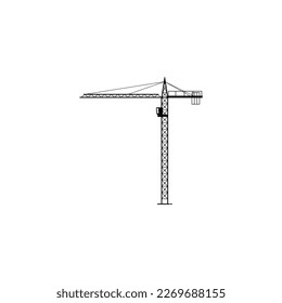 Tower crane icon isolated vector graphics