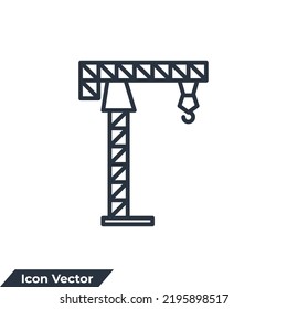 tower crane icon logo vector illustration. tower crane symbol template for graphic and web design collection