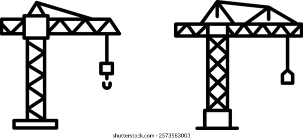 "Tower Crane Icon - Representing Construction, Lifting, and Heavy Machinery"