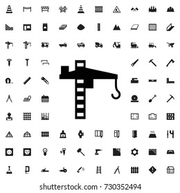 Tower crane icon. set of filled construction icons.