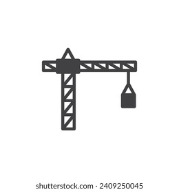 tower crane icon. sign for mobile concept and web design. outline vector icon. symbol, logo illustration. vector graphics.
