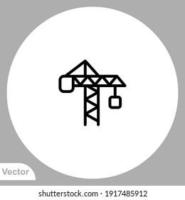 Tower crane icon sign vector,Symbol, logo illustration for web and mobile