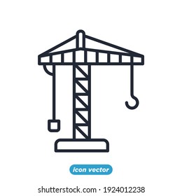 icono de la grúa de la torre. plantilla de símbolo de grúa de torre para el logotipo de colección de diseño gráfico y web ilustración vectorial