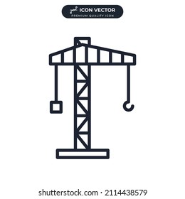 Tower crane icon symbol template for graphic and web design collection logo vector illustration