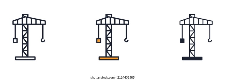 Tower crane icon symbol template for graphic and web design collection logo vector illustration