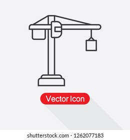 Tower Crane Icon Vector Illustration Eps10