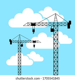 Tower crane icon, vector illustration