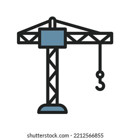 Tower Crane icon vector image. Can also be used for Construction Tools. Suitable for mobile apps, web apps and print media.