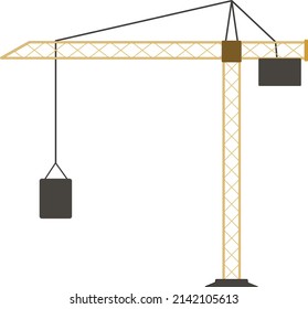 Tower crane, illustration, vector on a white background.