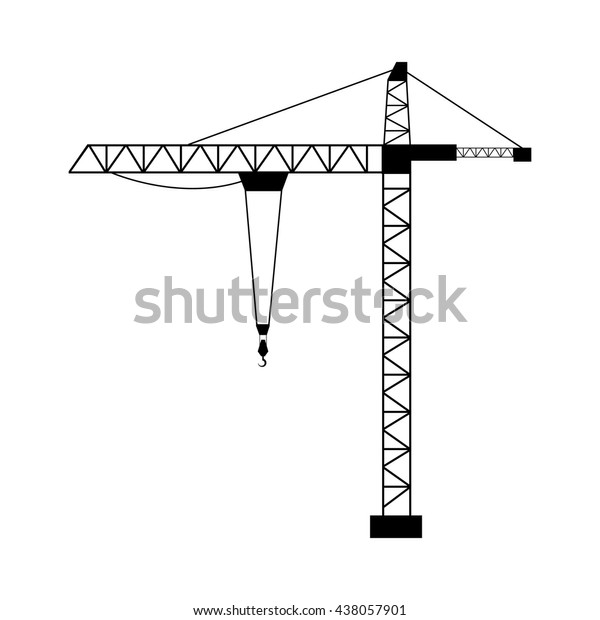 Tower Crane Isolated Flat Design Stock Vector (Royalty Free) 438057901