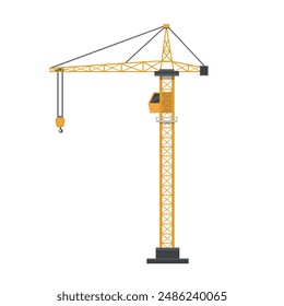 Tower crane isolated on white background. Vector stock