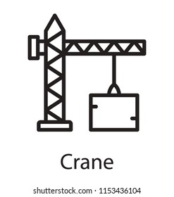 
A tower crane lifting heavy package for delivery, showing cargo process  
