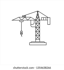 tower crane line icon,vector best flat  icon.