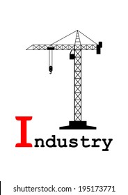 Tower crane on white background