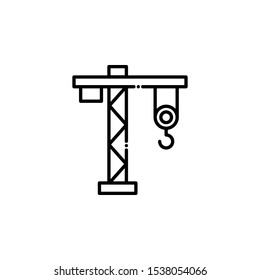 Tower Crane outline icon. Shipping and Delivery Illustration style.