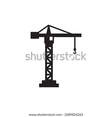 Tower crane silhouette construction site.
Tower Crane Silhouette Vector Illustration.
Construction Site Tower Crane Silhouette Flat Design.
Industrial Crane Silhouette Minimal Vector Art.