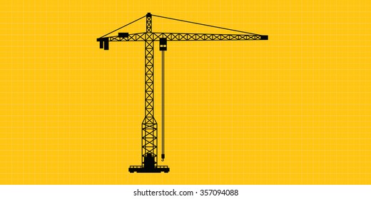 tower crane site construction isolated silhouette