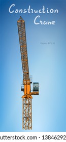 Tower crane. Sketch hand drawn vector illustration