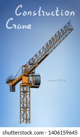 Tower crane. Sketch hand drawn vector illustration