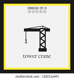 tower crane sketch vector icon
