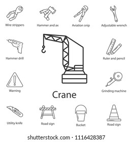 Tower crane symbol design from Construction collection set. Can be used for web and mobile on white background