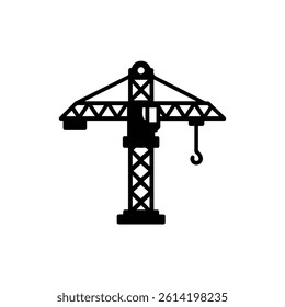 Tower Crane Top View Icon Representing Construction Machinery