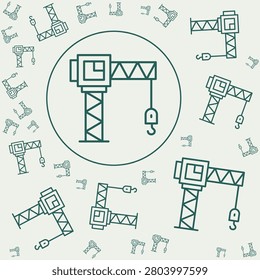 Tower Crane trendy vector illustration in flat style beauteous background.eps