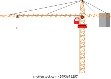 Tower crane vector for books on civil engineering and building engineering.