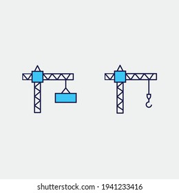 tower crane vector icon construction lifting crane