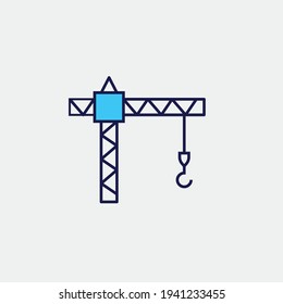 tower crane vector icon construction lifting crane