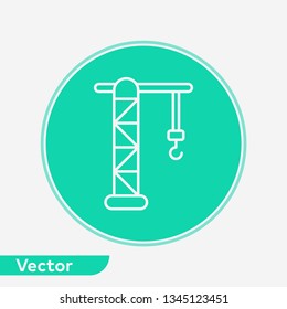 Tower crane vector icon sign symbol