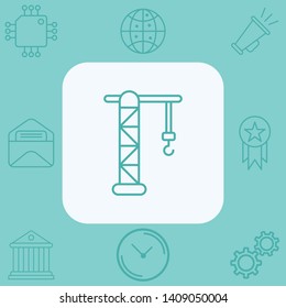 Tower crane vector icon sign symbol