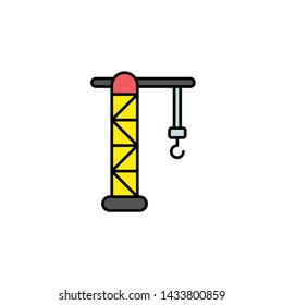 Tower crane vector icon sign symbol