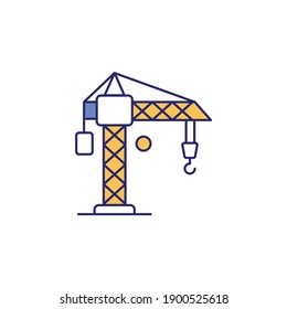 Tower Crane Vector Icon Style Illustration. EPS File 10