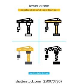 tower crane, winch construction and tools Icon