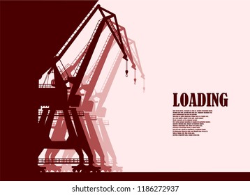 Tower cranes illustrated color poster
