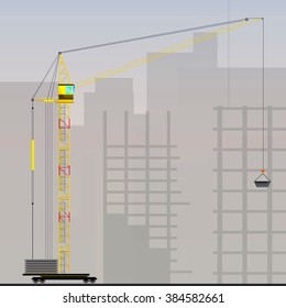 Tower cranes for industrial use / Tower crane building a high-rise buildings