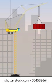 Tower cranes for industrial use / Tower crane building a high-rise buildings