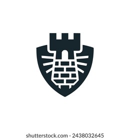 tower defender game logo vector illustration template design