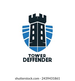 Tower Defender Spiel Logo Vektor Illustration Template Design