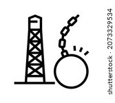 tower demolitions line icon vector. tower demolitions sign. isolated contour symbol black illustration